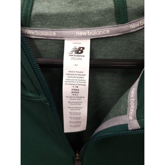 New Balance Mens Full-Zip Green Hoodie XLT NBTAVELHOODY Lightweight Athletic Jac - Picture 9 of 16